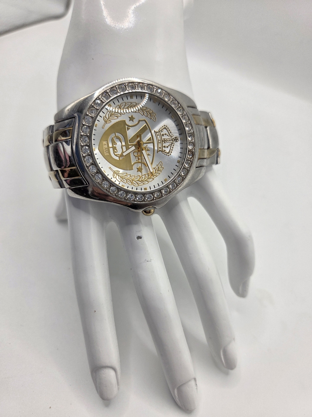 Vintage Marc Ecko Two-Tone Swarovski  Crystal Encore Oz Men's Bracelet Watch